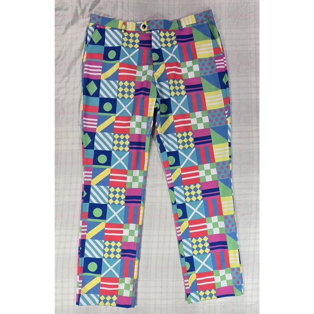Shinesty Mens The Kentucky Secretariat Derby Flag Pants Patchwork 40 X 35